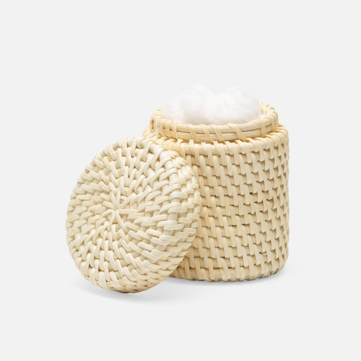 Dalton, Cream, Canister, Round, Rattan