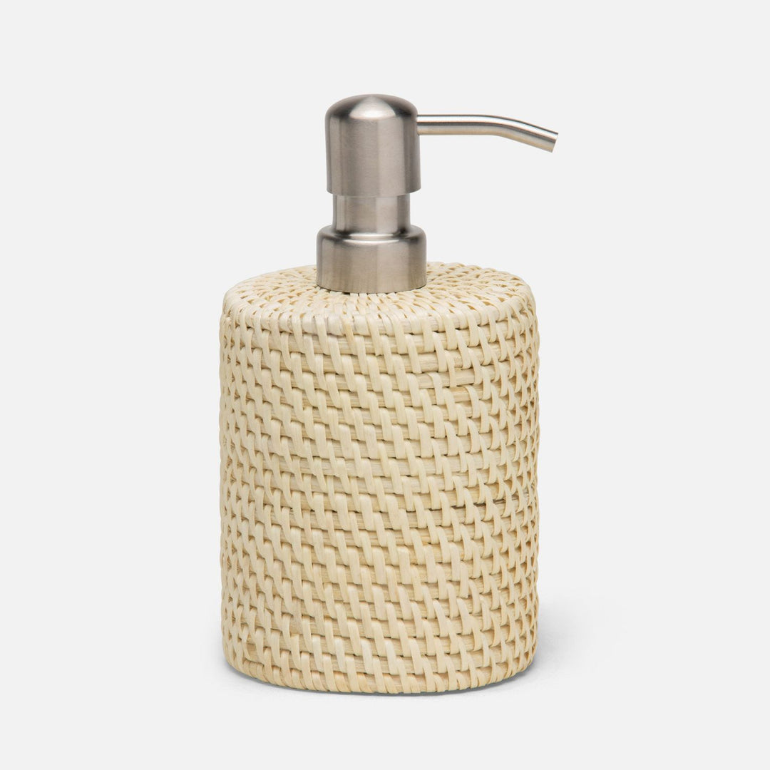Dalton, Cream, Soap Pump, Round, Rattan