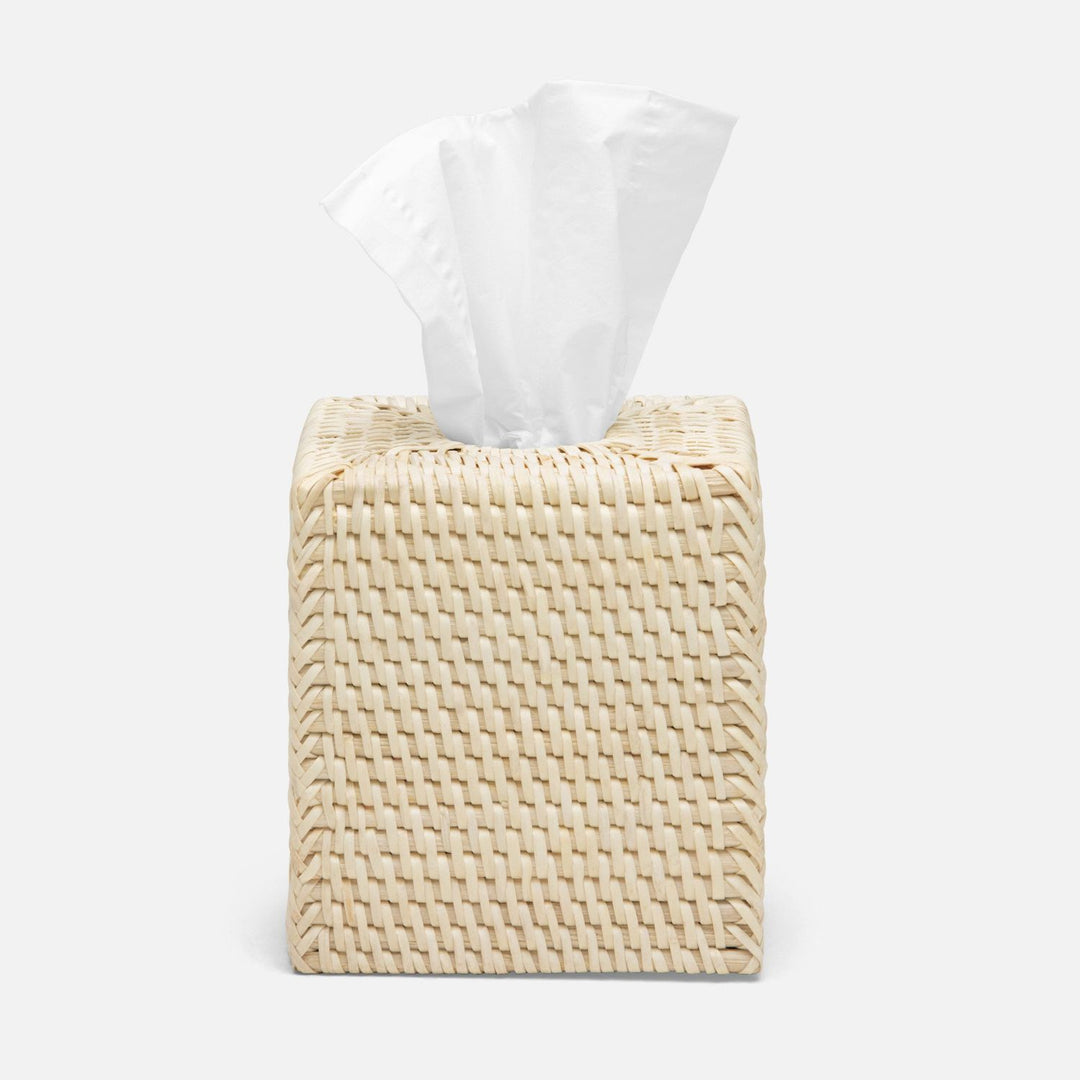 Dalton, Cream, Tissue Box, Square Straight, Rattan
