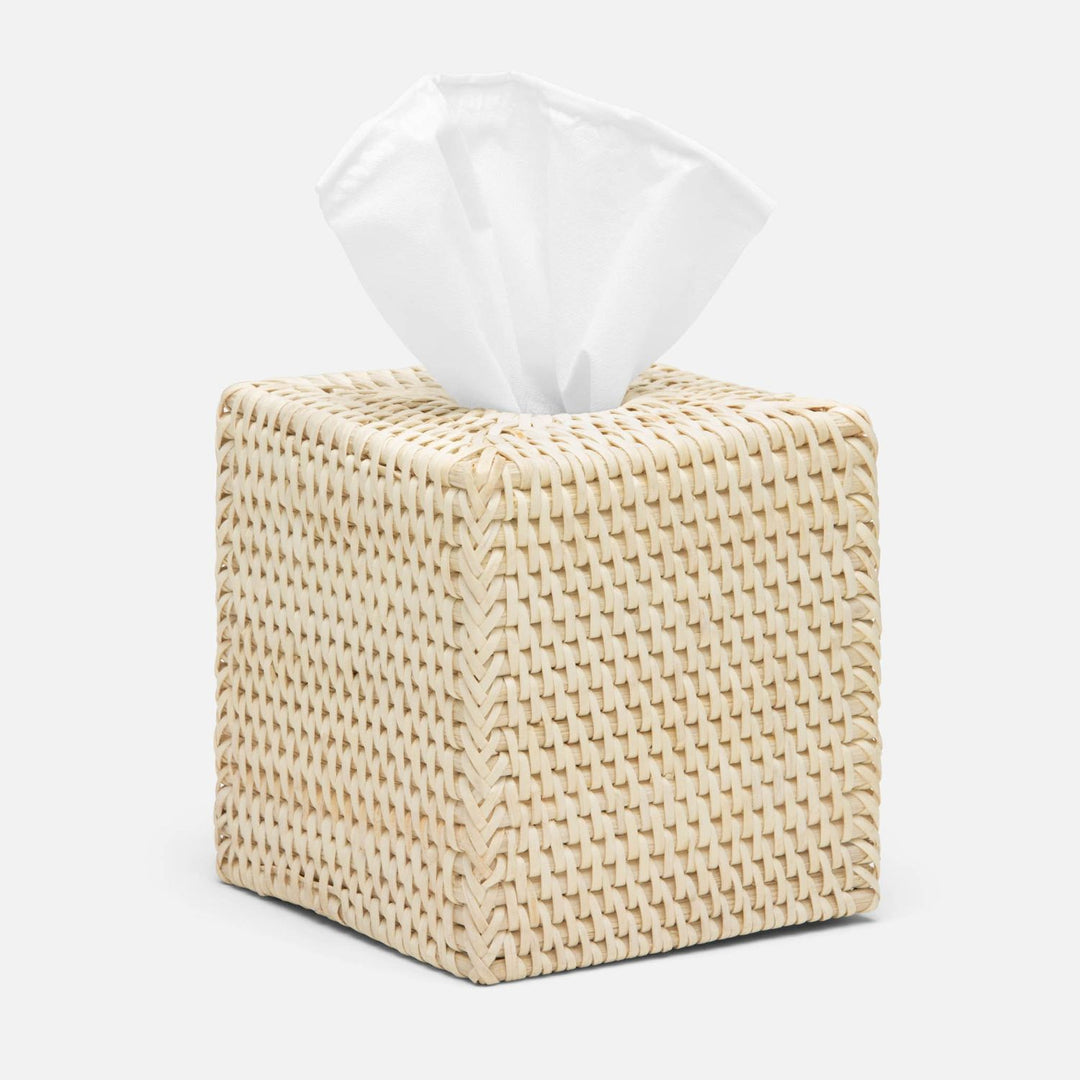 Dalton, Cream, Tissue Box, Square Straight, Rattan