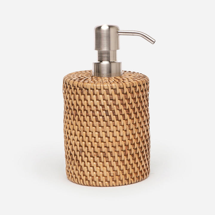 Dalton, Brown, Soap Pump, Round, Rattan