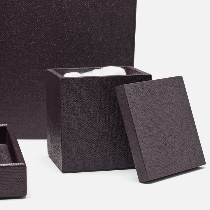 Dannes, Aubergine, Canister, Square Straight, Faux Belgian Linen