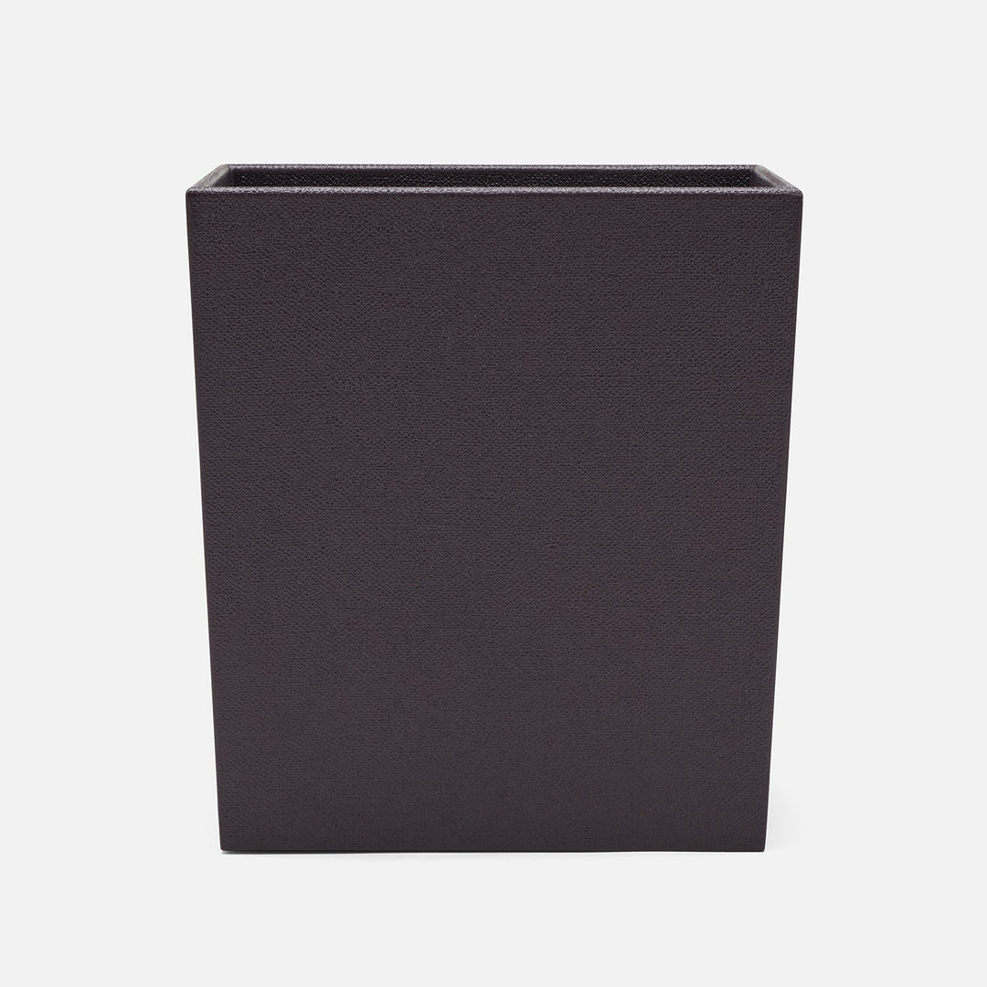 Dannes, Aubergine, Wastebasket, Rectangular Tapered, Faux Belgian Linen