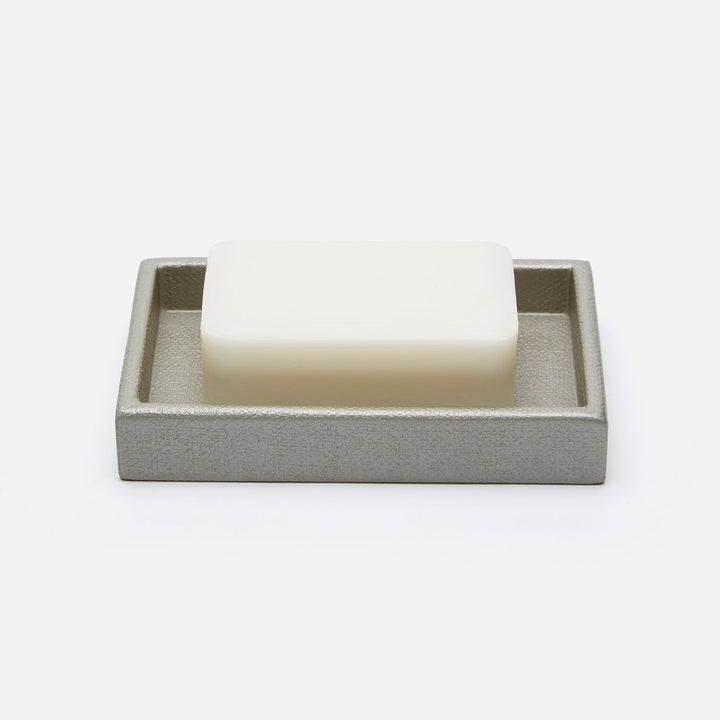 Dannes, Light Gray, Soap Dish, Rectangular Straight, Faux Belgian Linen