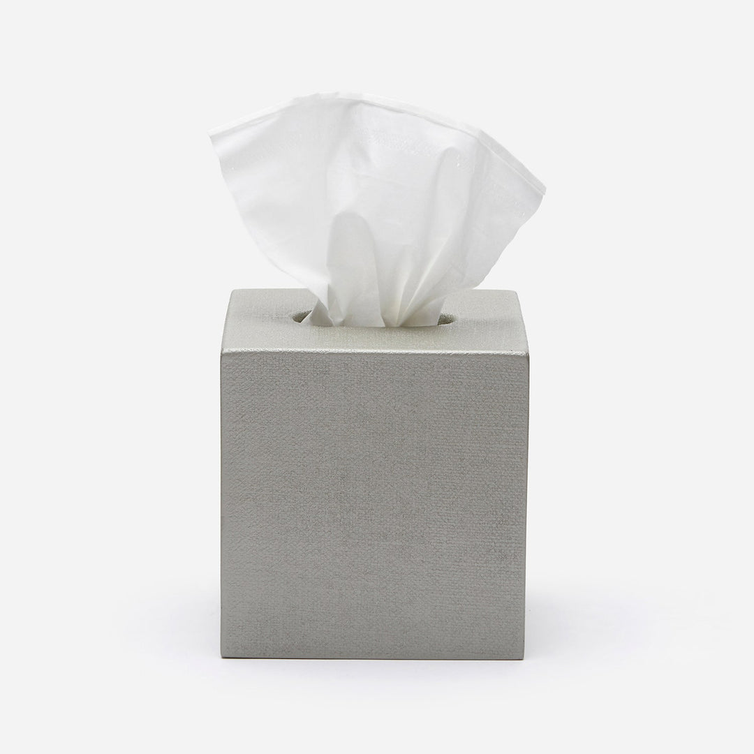 Dannes, Light Gray, Tissue Box, Square Straight, Faux Belgian Linen