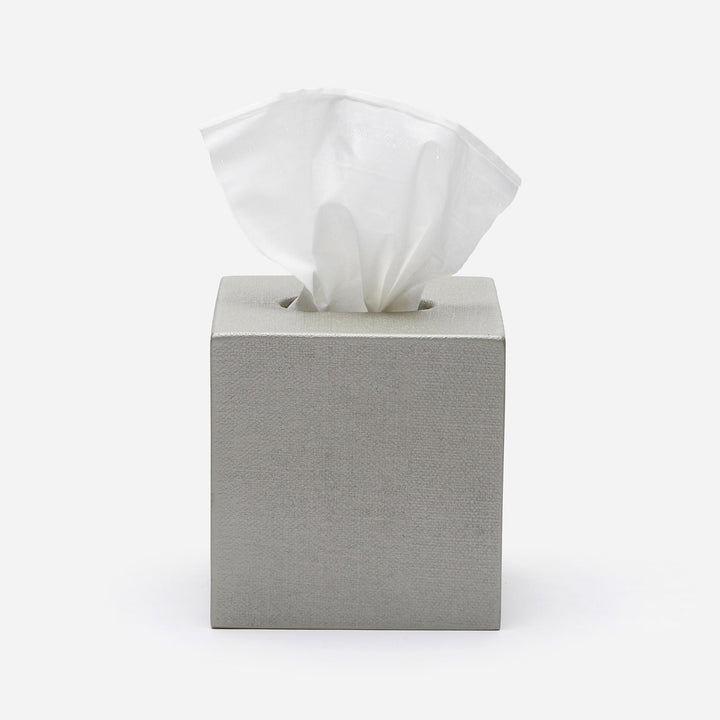Dannes, Light Gray, Tissue Box, Square Straight, Faux Belgian Linen