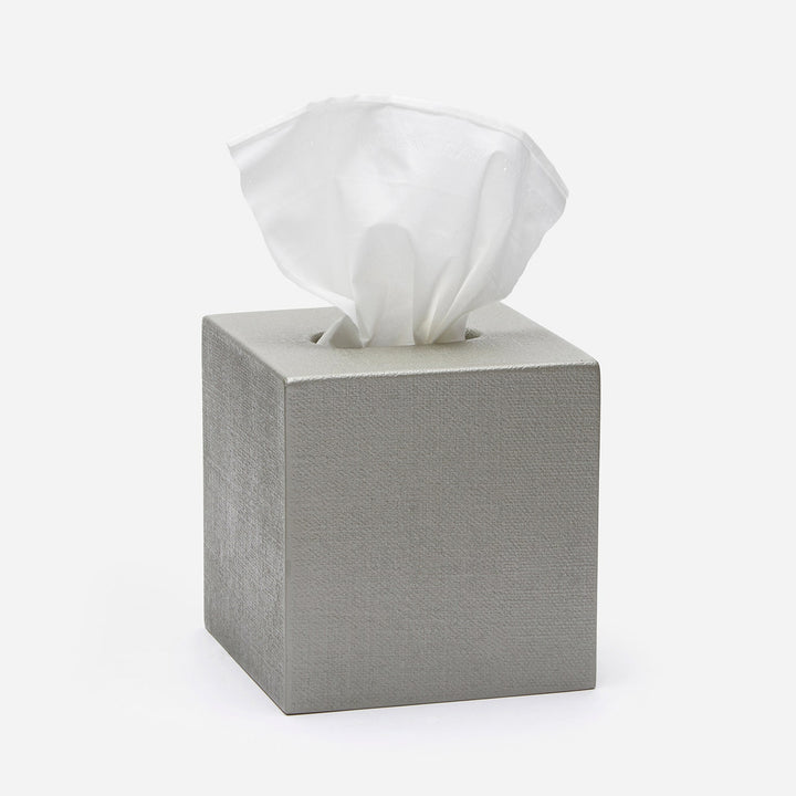Dannes, Light Gray, Tissue Box, Square Straight, Faux Belgian Linen
