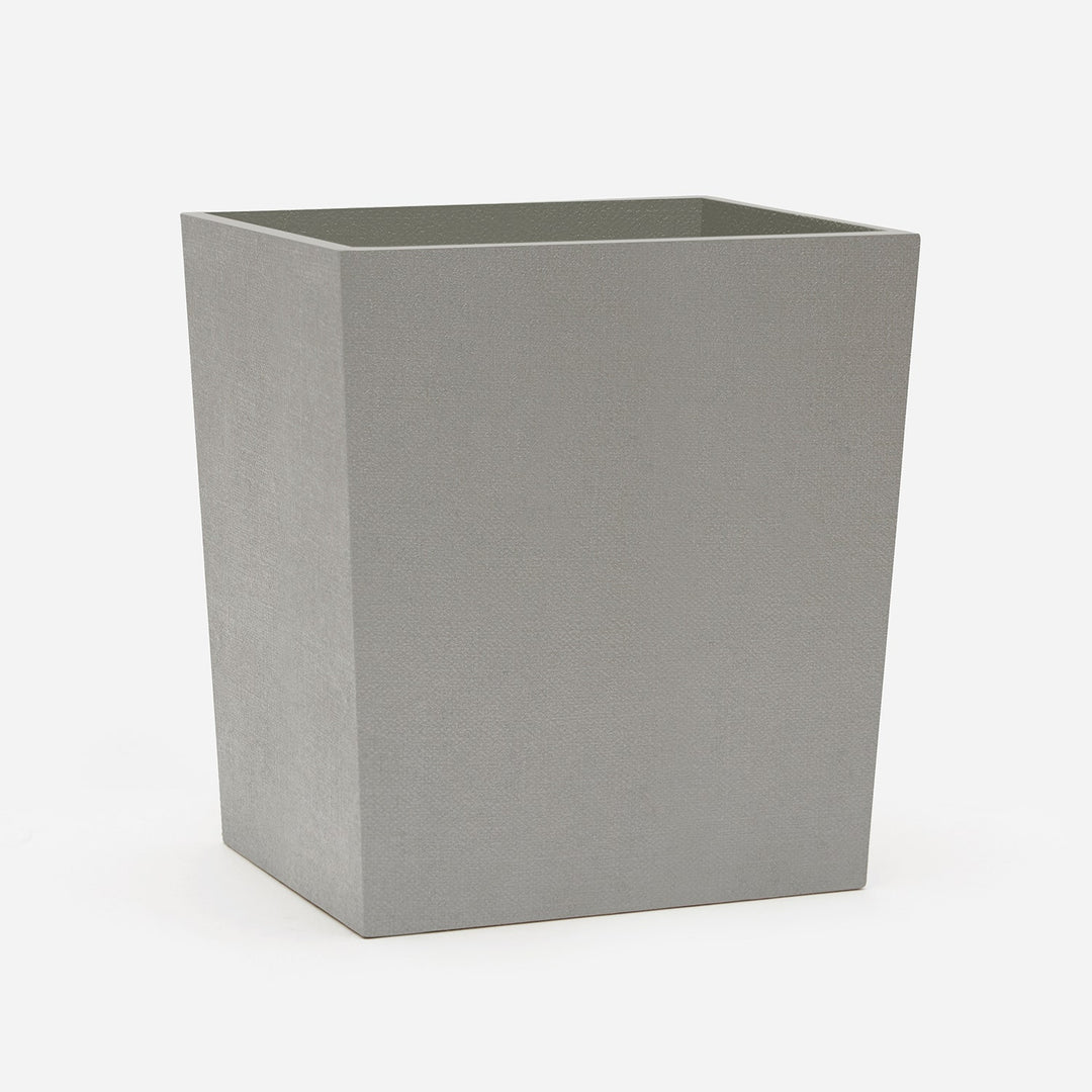 Dannes, Light Gray, Wastebasket, Rectangular Tapered, Faux Belgian Linen