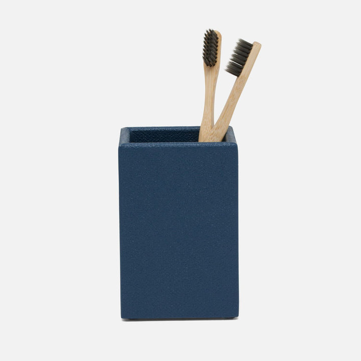 Dannes, True Navy, Brush Holder, Square Straight, Faux Belgian Linen