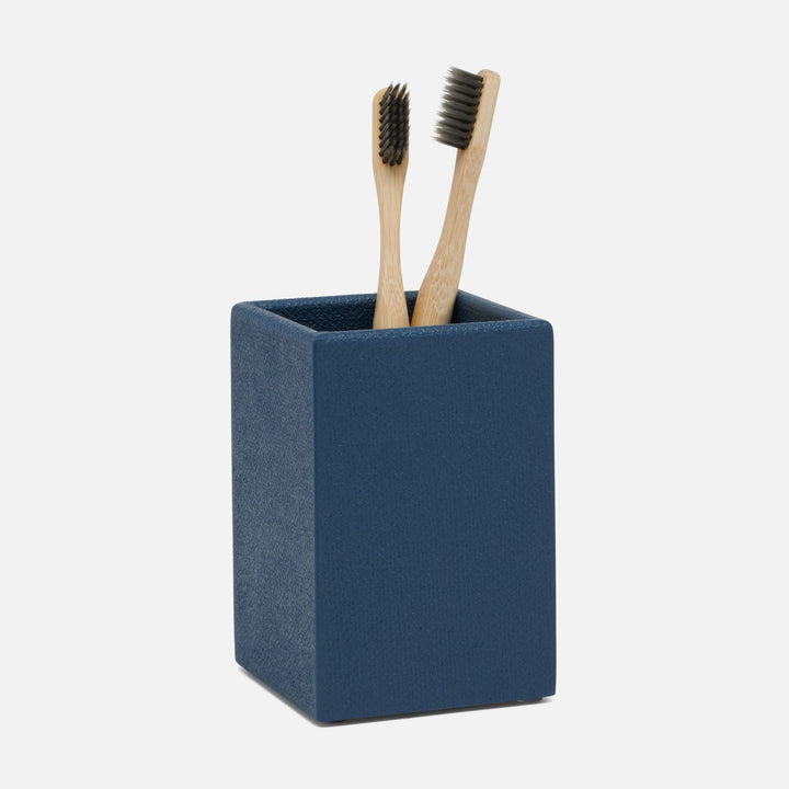 Dannes, True Navy, Brush Holder, Square Straight, Faux Belgian Linen