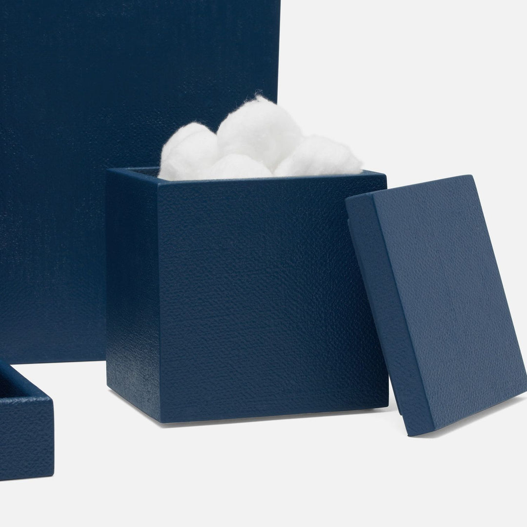 Dannes, True Navy, Canister, Square Straight, Faux Belgian Linen