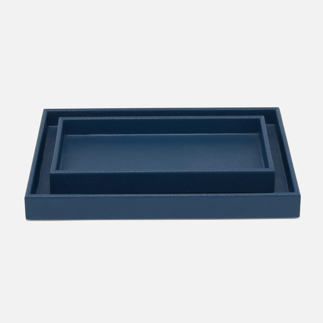 Dannes, True Navy, Nested Trays, Faux Belgian Linen, S/2