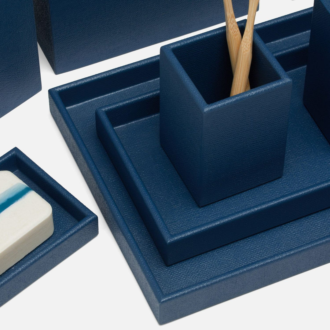 Dannes, True Navy, Nested Trays, Faux Belgian Linen, S/2