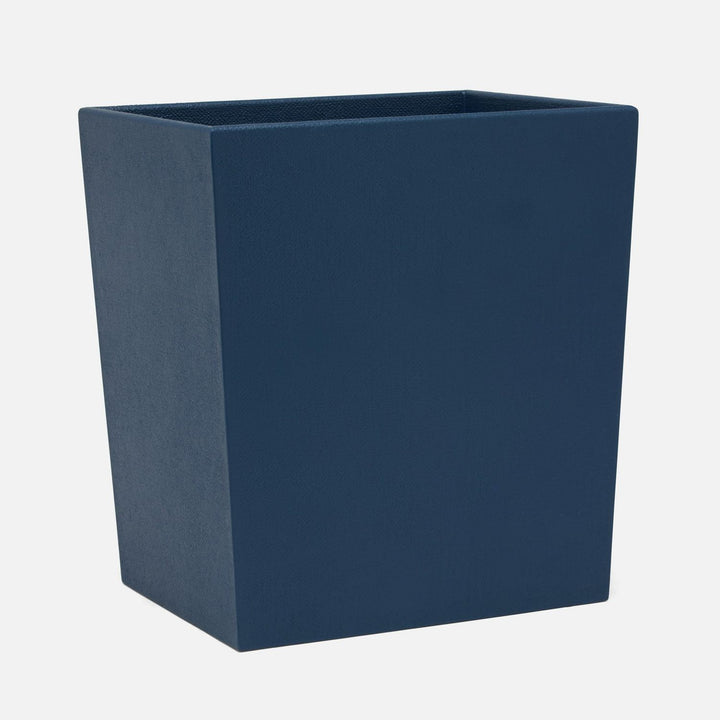 Dannes, True Navy, Wastebasket, Rectangular Tapered, Faux Belgian Linen