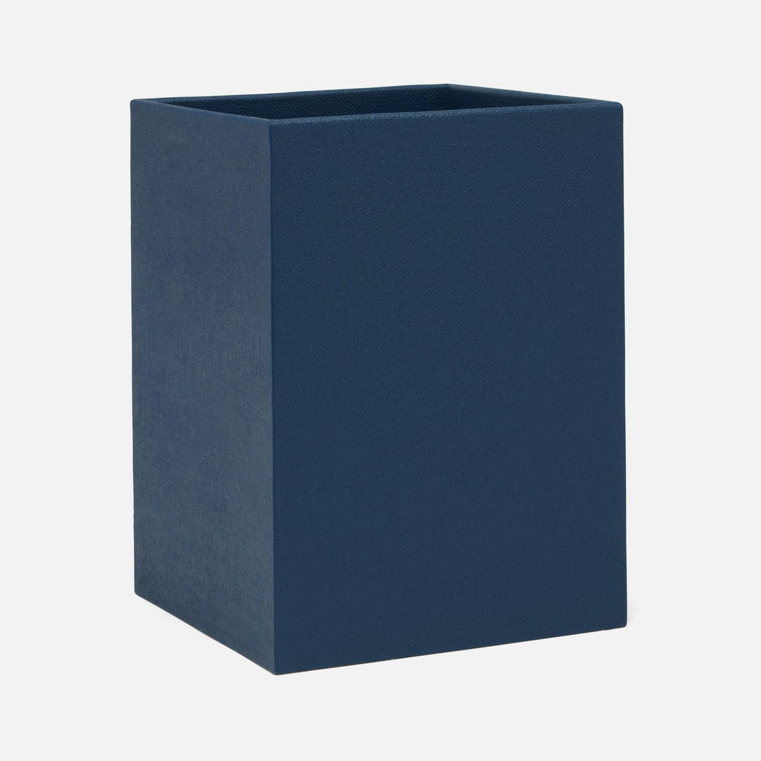 Dannes, True Navy, Wastebasket, Square Straight, Faux Belgian Linen