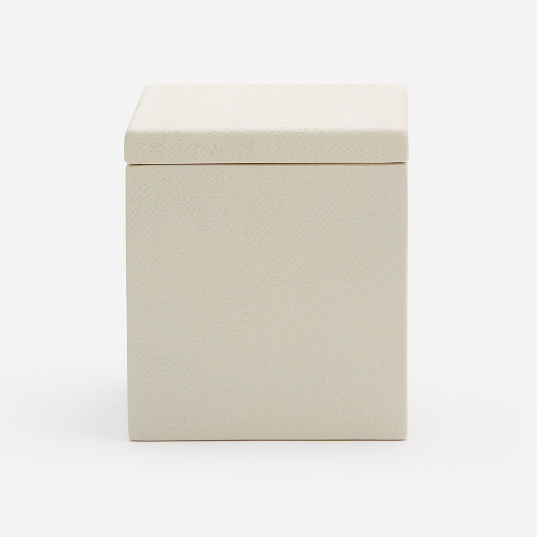 Dannes, White, Canister, Square Straight, Faux Belgian Linen
