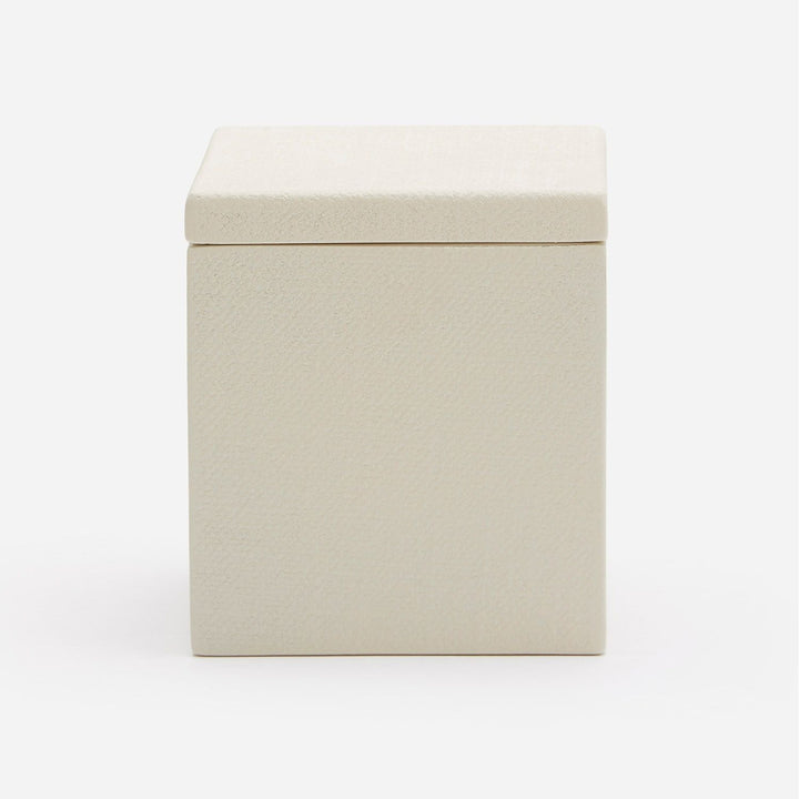 Dannes, White, Canister, Square Straight, Faux Belgian Linen