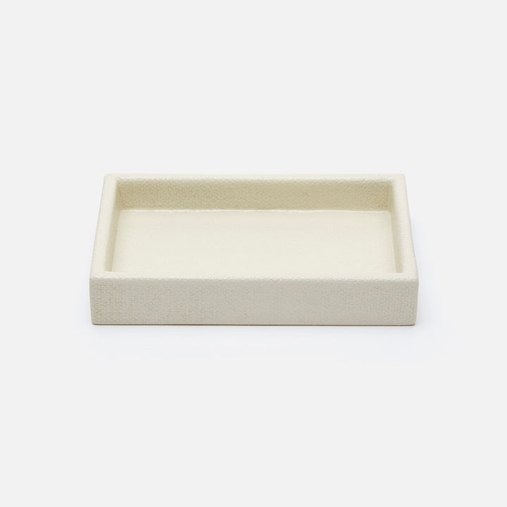 Dannes, White, Soap Dish, Rectangular Straight, Faux Belgian Linen