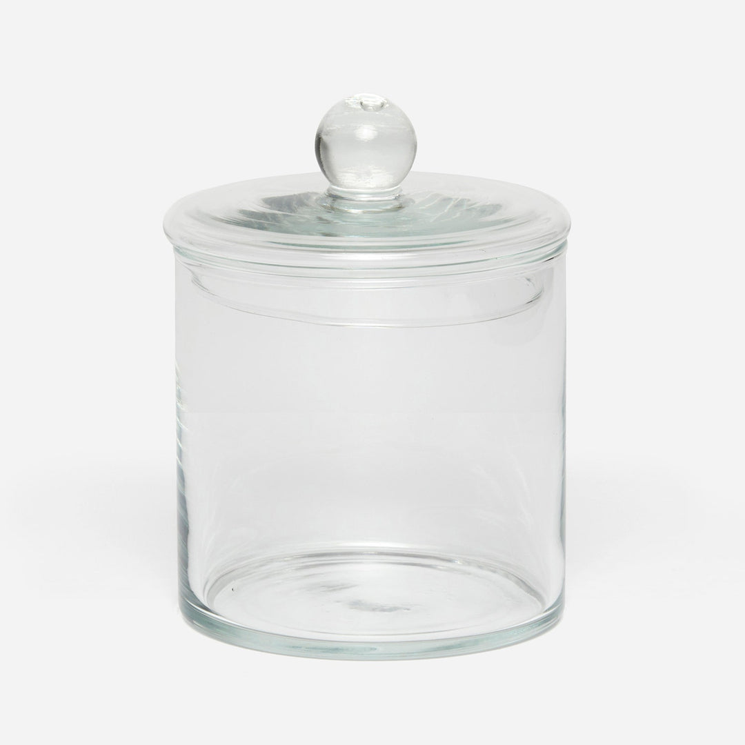 Darby, Clear, Large Canister, Handblown Glass