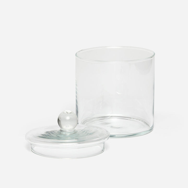 Darby, Clear, Large Canister, Handblown Glass