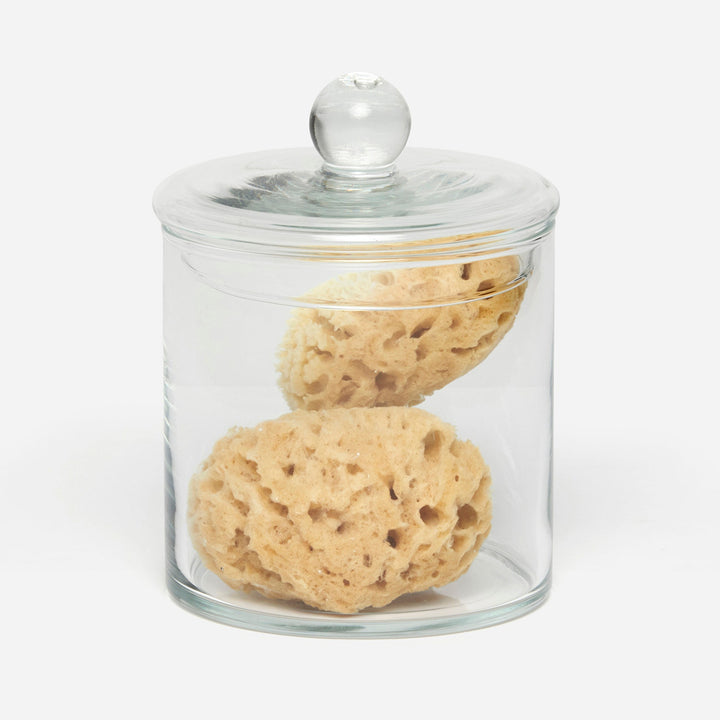 Darby, Clear, Large Canister, Handblown Glass