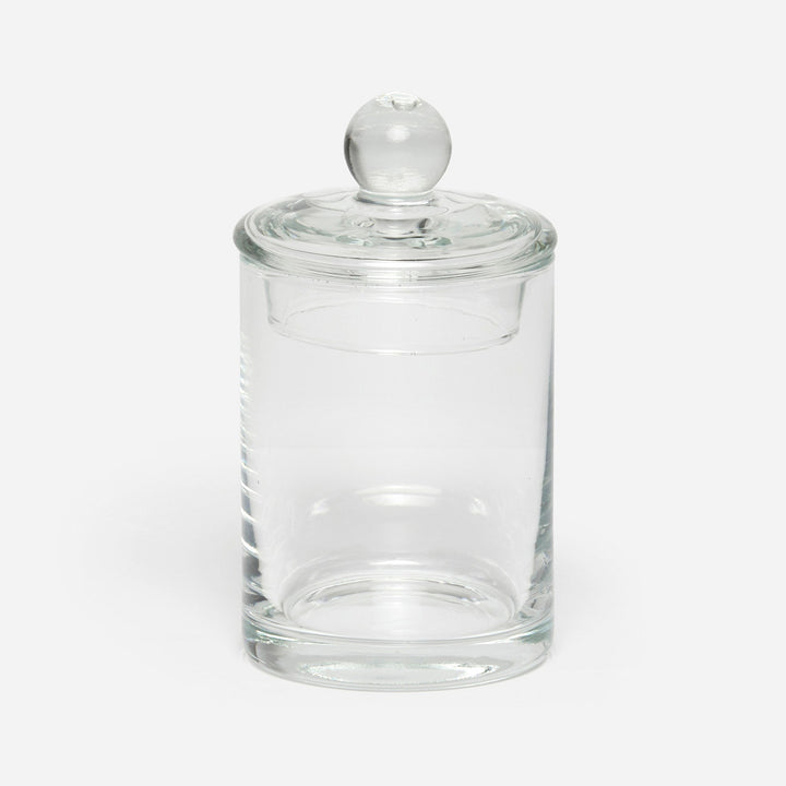 Darby, Clear, Small Canister, Handblown Glass