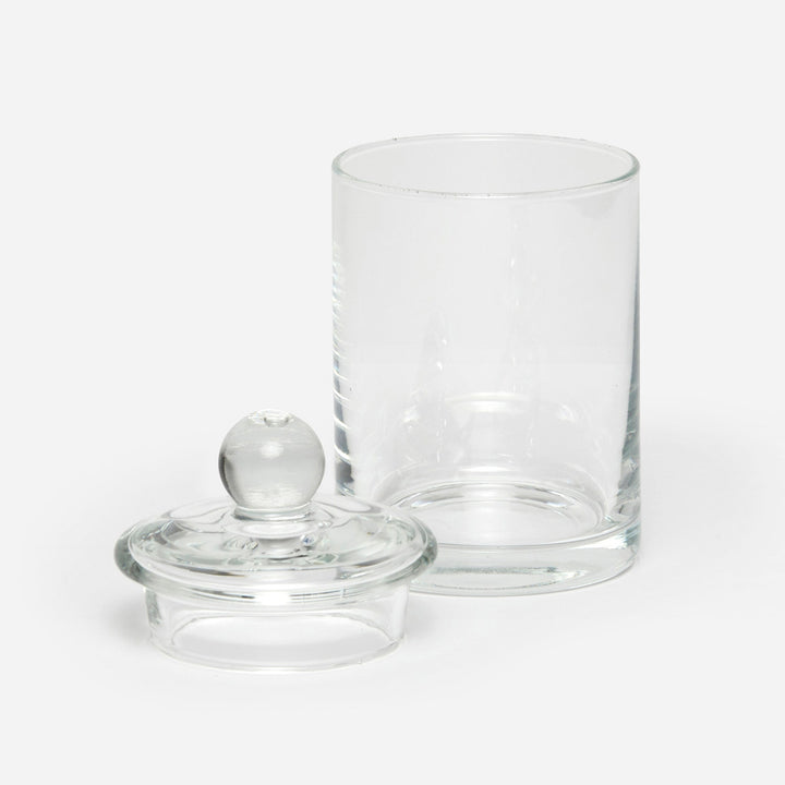 Darby, Clear, Small Canister, Handblown Glass
