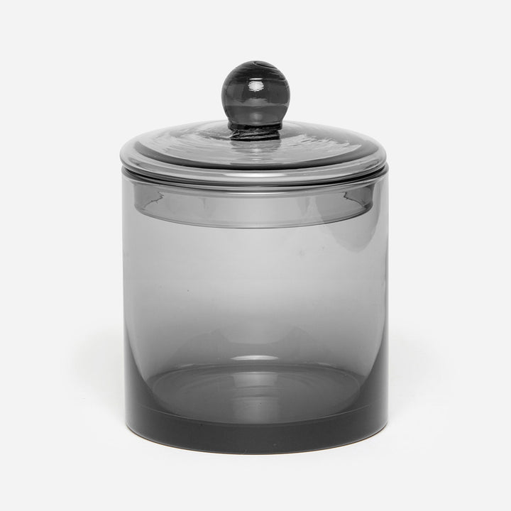 Darby, Smoke, Large Canister, Handblown Glass