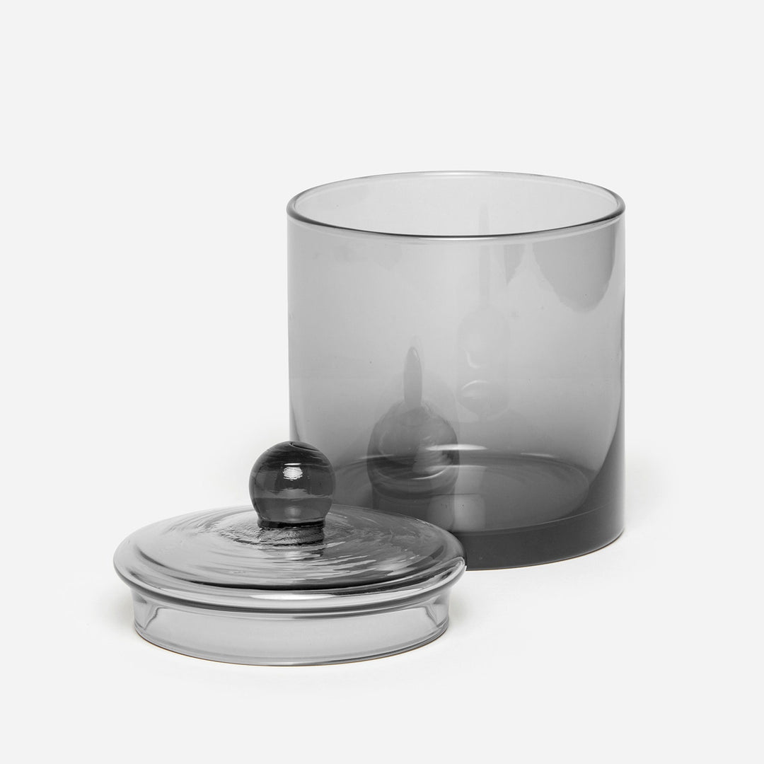 Darby, Smoke, Large Canister, Handblown Glass