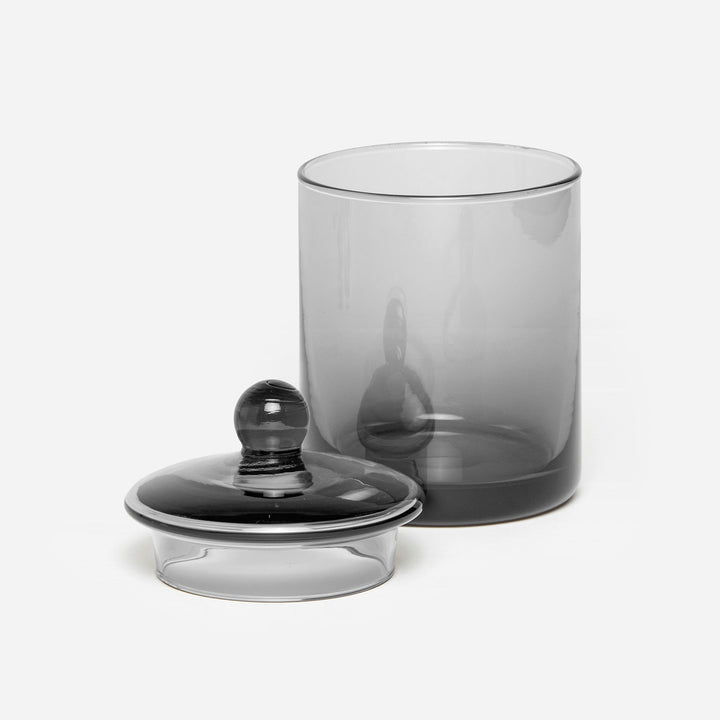 Darby, Smoke, Medium Canister, Handblown Glass
