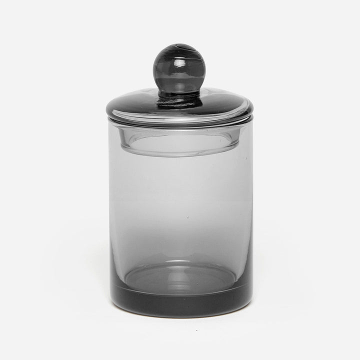Darby, Smoke, Small Canister, Handblown Glass