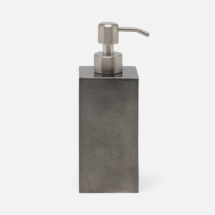 Davos, Charcoal Sage, Soap Pump, Square Straight, Silver Leaf