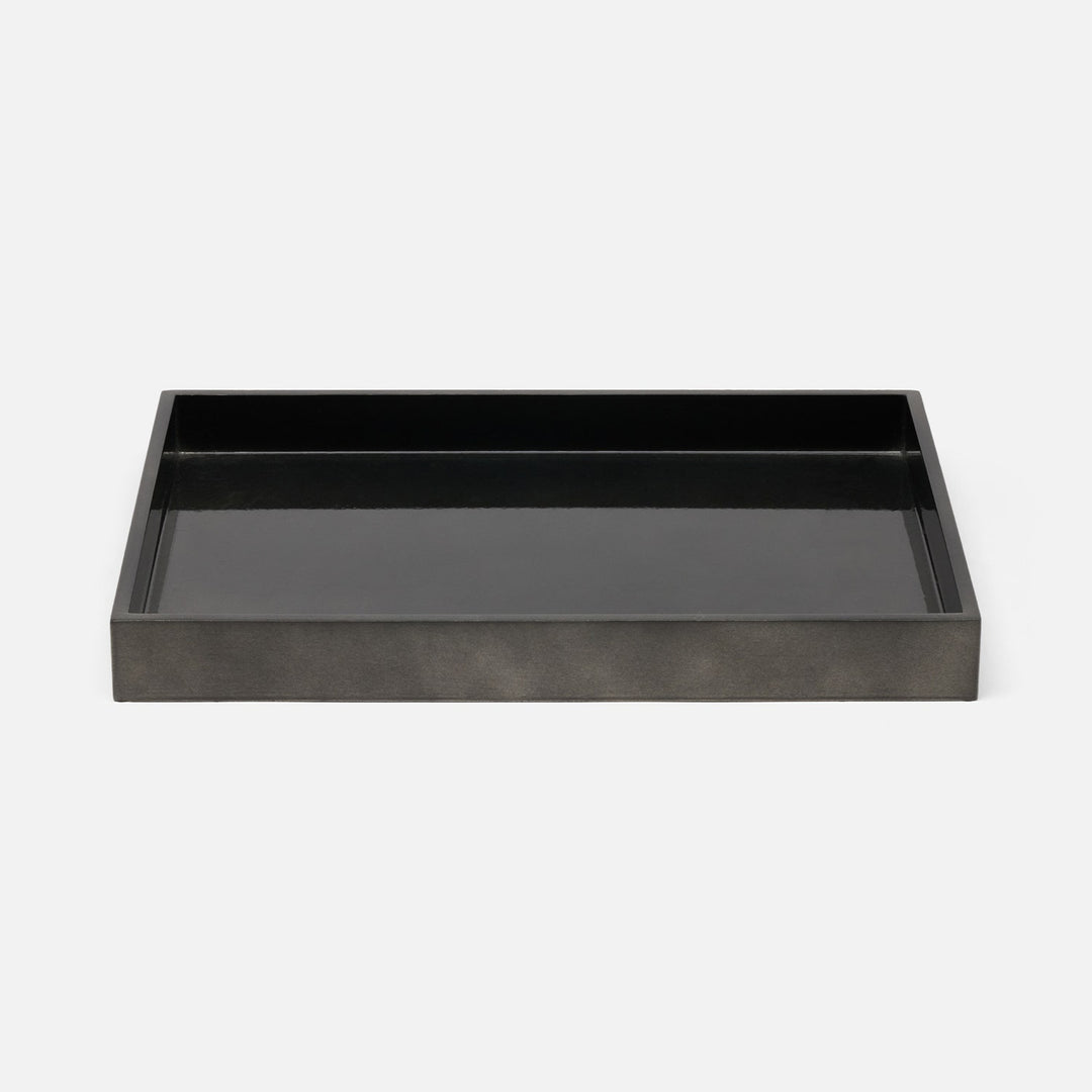 Davos, Charcoal Sage, Nested Trays, Rectangular Straight, Silver Leaf, S/2
