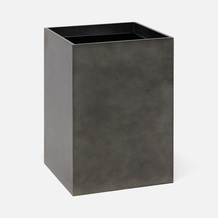 Davos, Charcoal Sage, Wastebasket, Square Straight, Silver Leaf