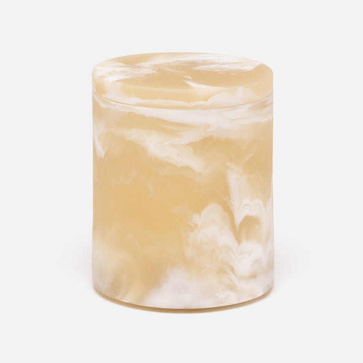 Duluth, Ivory Swirled, Canister, Round, Large, Resin