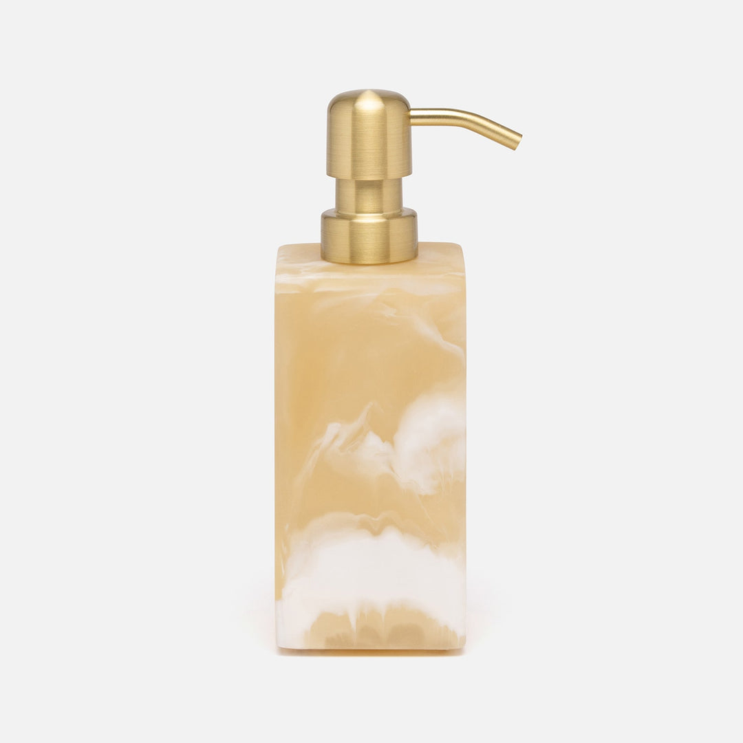 Duluth, Ivory Swirled, Soap Pump, Square Straight, Resin