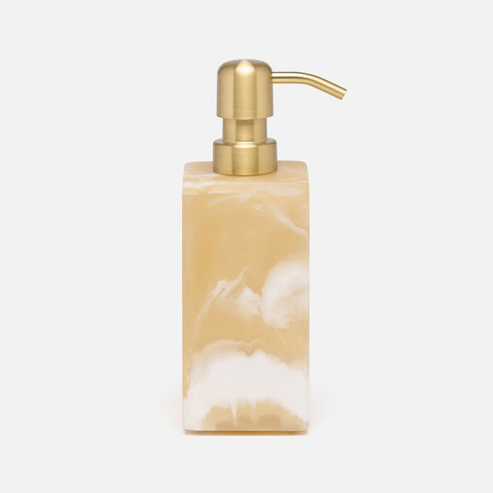 Duluth, Ivory Swirled, Soap Pump, Square Straight, Resin