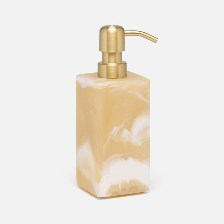 Duluth, Ivory Swirled, Soap Pump, Square Straight, Resin