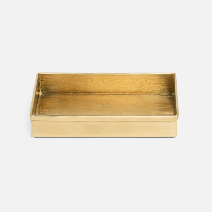 Elgin, Antique Brass, Soap Dish, Rectangular Straight, Wavy Etched Stainless Steel