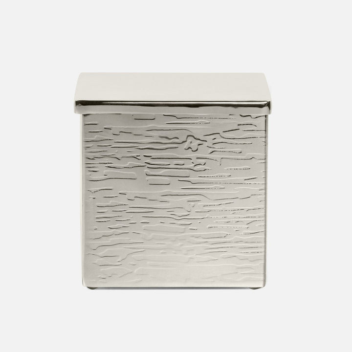 Elgin, Shiny Nickel, Canister, Square Straight, Wavy Etched Stainless Steel