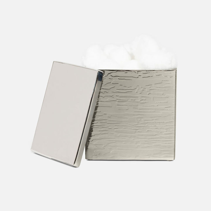 Elgin, Shiny Nickel, Canister, Square Straight, Wavy Etched Stainless Steel