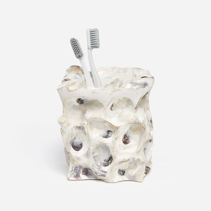 Enna, Natural Oyster, Brush Holder, Square Tapered, Shell