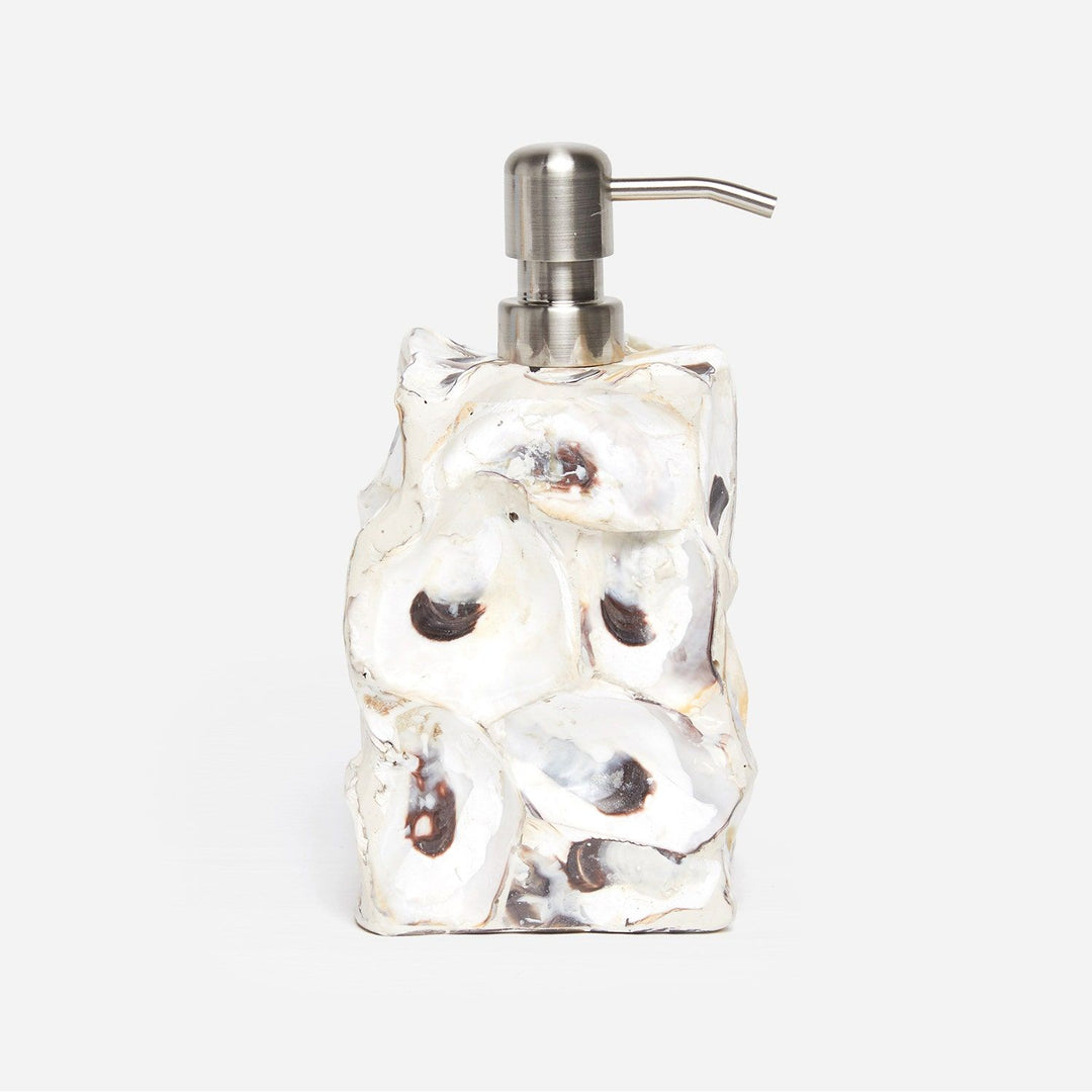Enna, Natural Oyster, Soap Pump, Square Straight, Shell