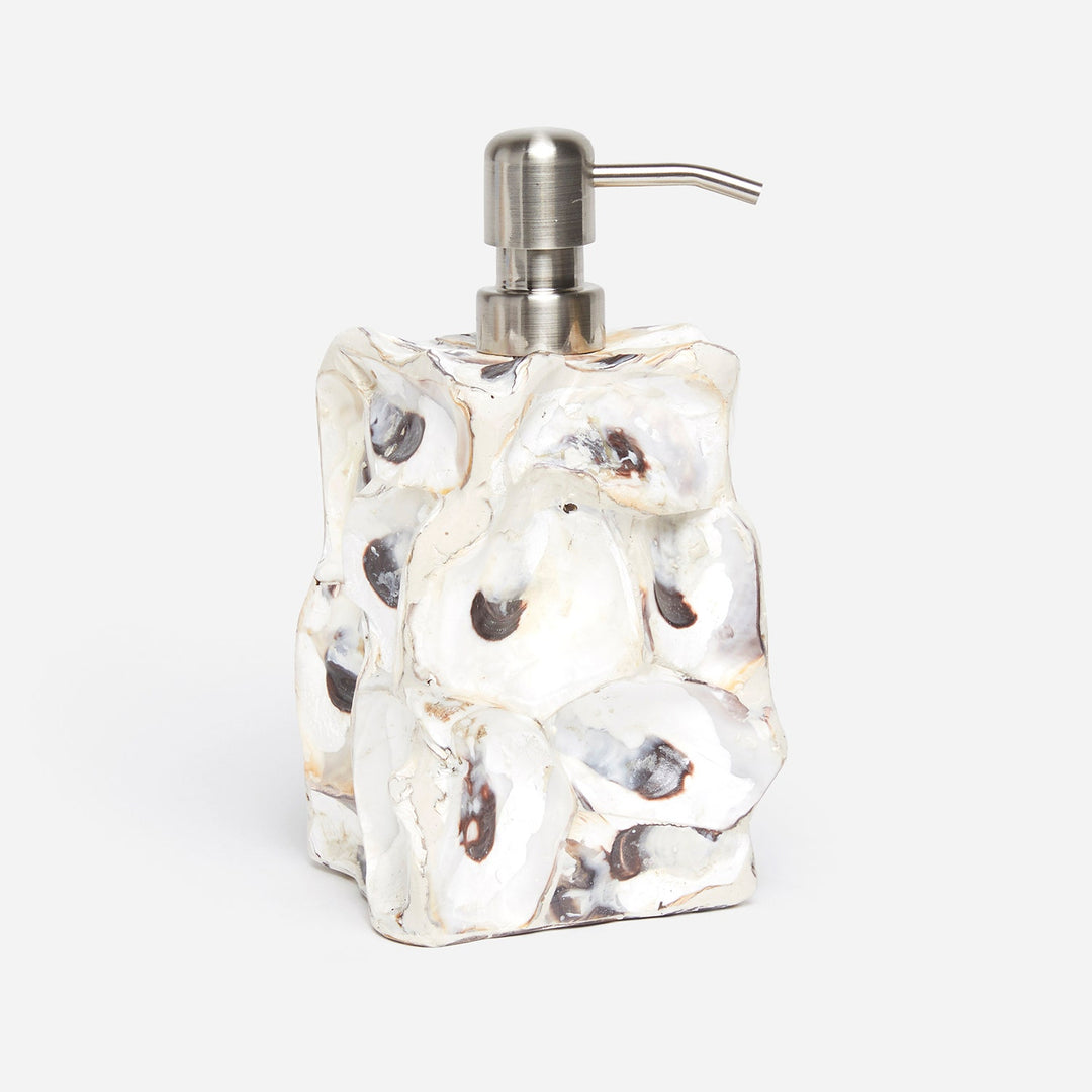 Enna, Natural Oyster, Soap Pump, Square Straight, Shell
