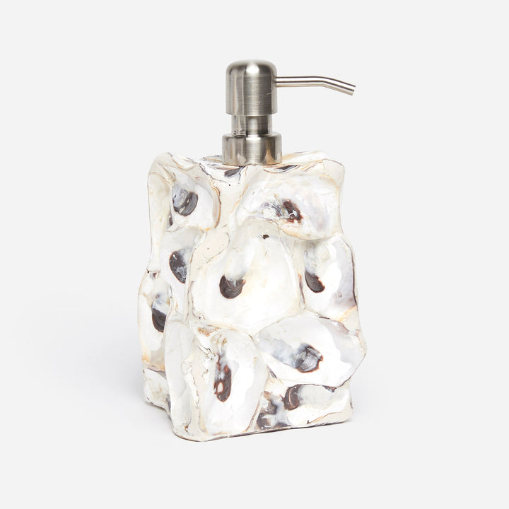 Enna, Natural Oyster, Soap Pump, Square Straight, Shell