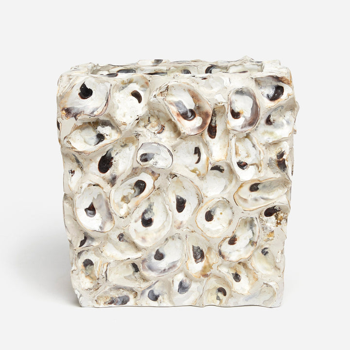 Enna, Natural Oyster, Wastebasket, Rectangular Tapered, Shell