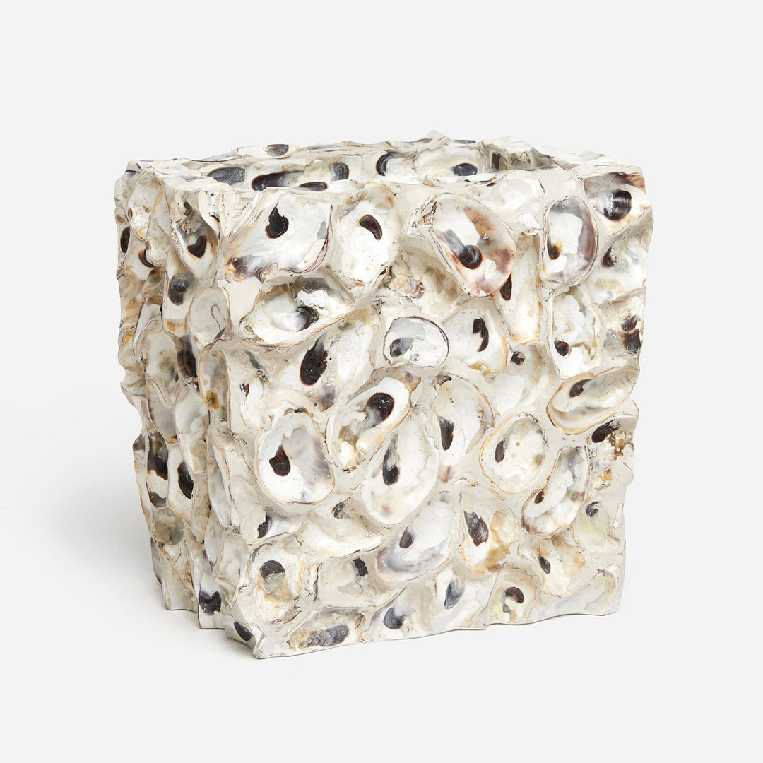 Enna, Natural Oyster, Wastebasket, Rectangular Tapered, Shell