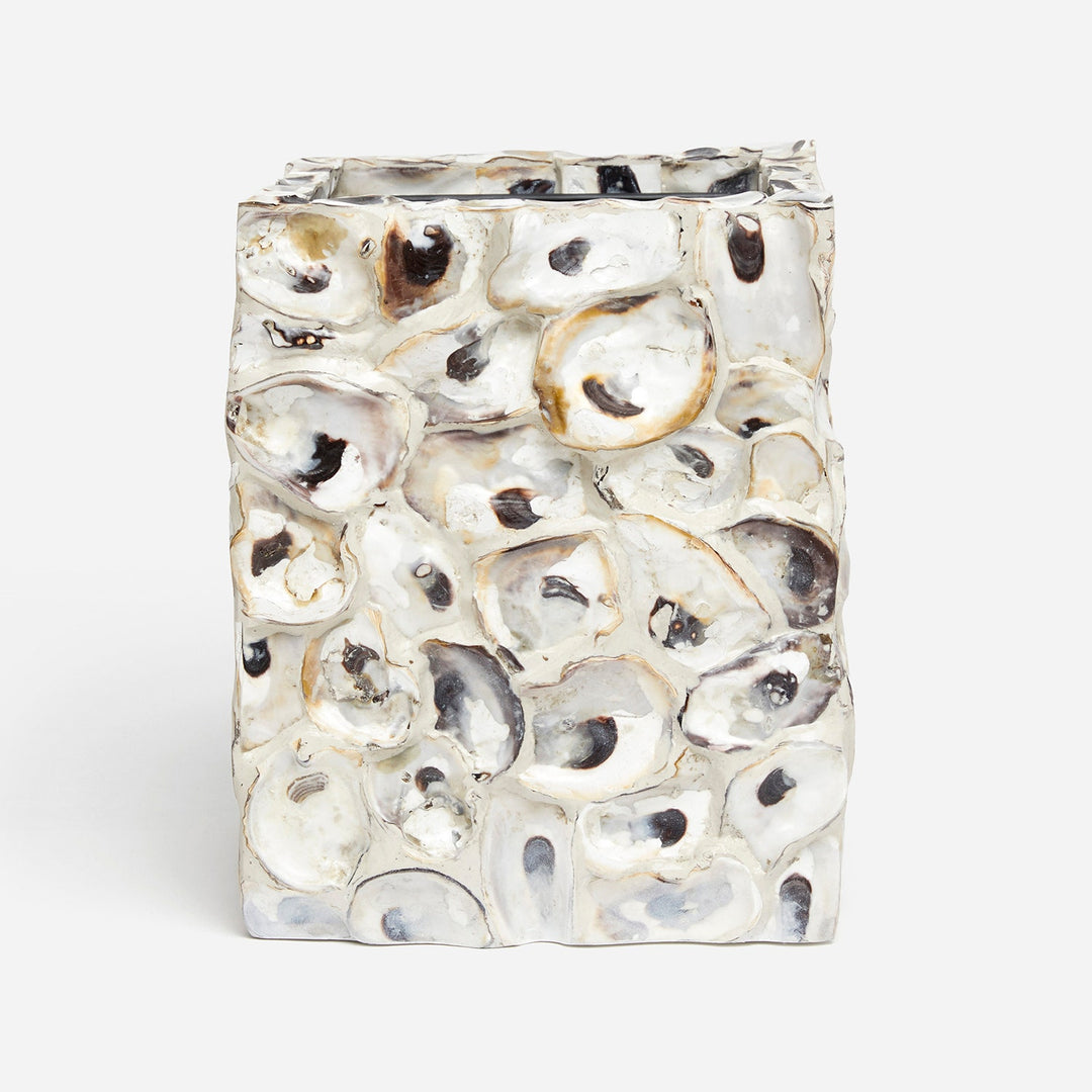 Enna, Natural Oyster, Wastebasket, Square Straight, Shell