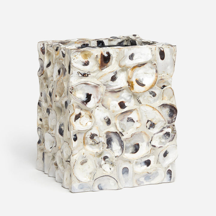 Enna, Natural Oyster, Wastebasket, Square Straight, Shell