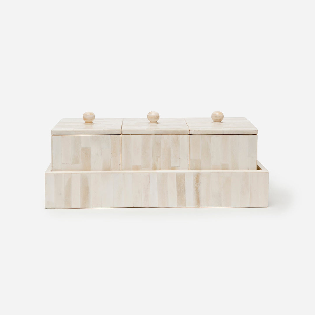Gaya, Natural, Boxes W/Tray, Rectangular Straight, Bone, S/3